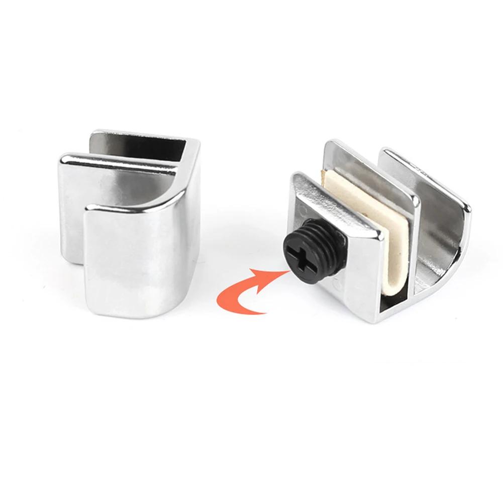 Glass Door Handle Showcase Cabinet Drawer Pull Knob No Drilling Glass Door Handle Clamp Clips Furniture Hardware For Glass 3-6mm