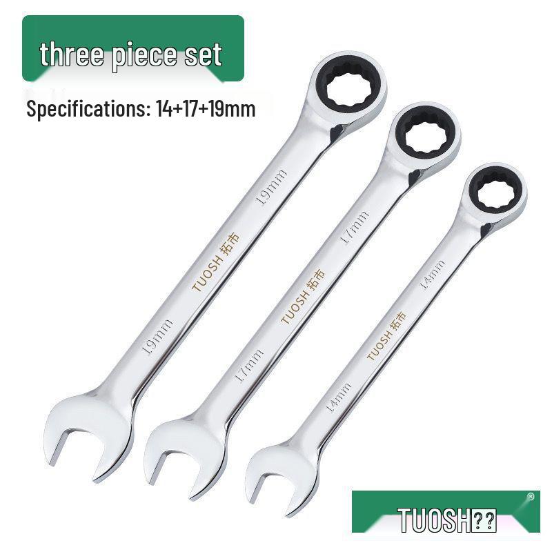 72-Tooth Dual-Ended Ratchet Wrench: Quick Spline, Bidirectional Multi-Function Auto Repair Tool Set