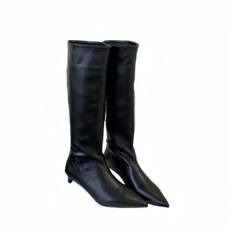 High heel boots new fashion retro simple pointed simple wind thin high heel long boots but knee women's boots