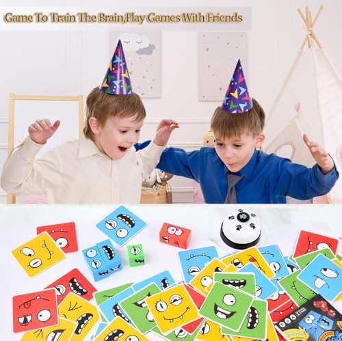 LADVATKIN Wooden Puzzle Blocks Interactive Brain Teaser Game with Bell Educational Toy for Kids Family Board Game