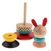 Wooden Blocks Toy for Kids Babies, Rainbow Tower Rabbit Tumbler Doll -poly Baby