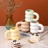 Creative hand handle ceramic mug large capacity large ear cup enterprise business latte coffee cup bone china