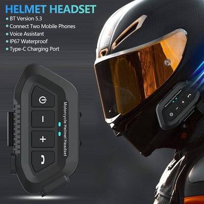 Wireless Motorcycle Helmet Headset BT 5.0 Bluetooth Voice Assistant Moto Earphone Motorbike Headphones for Riding Communication