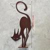 Wrought Iron Cat Halloween Fence Ornament Outdoor Garden Decor