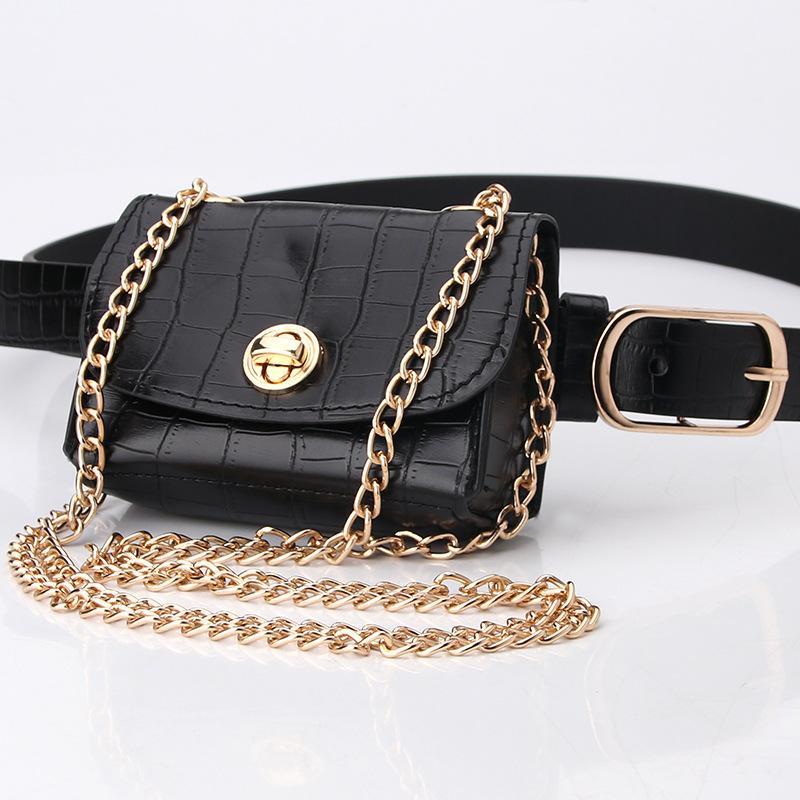 Ladies' Belt and Waist Bag, Trendy and Versatile, Chain Waist Bag, Detachable Skirt Coat, Decorative Serpentine Belt