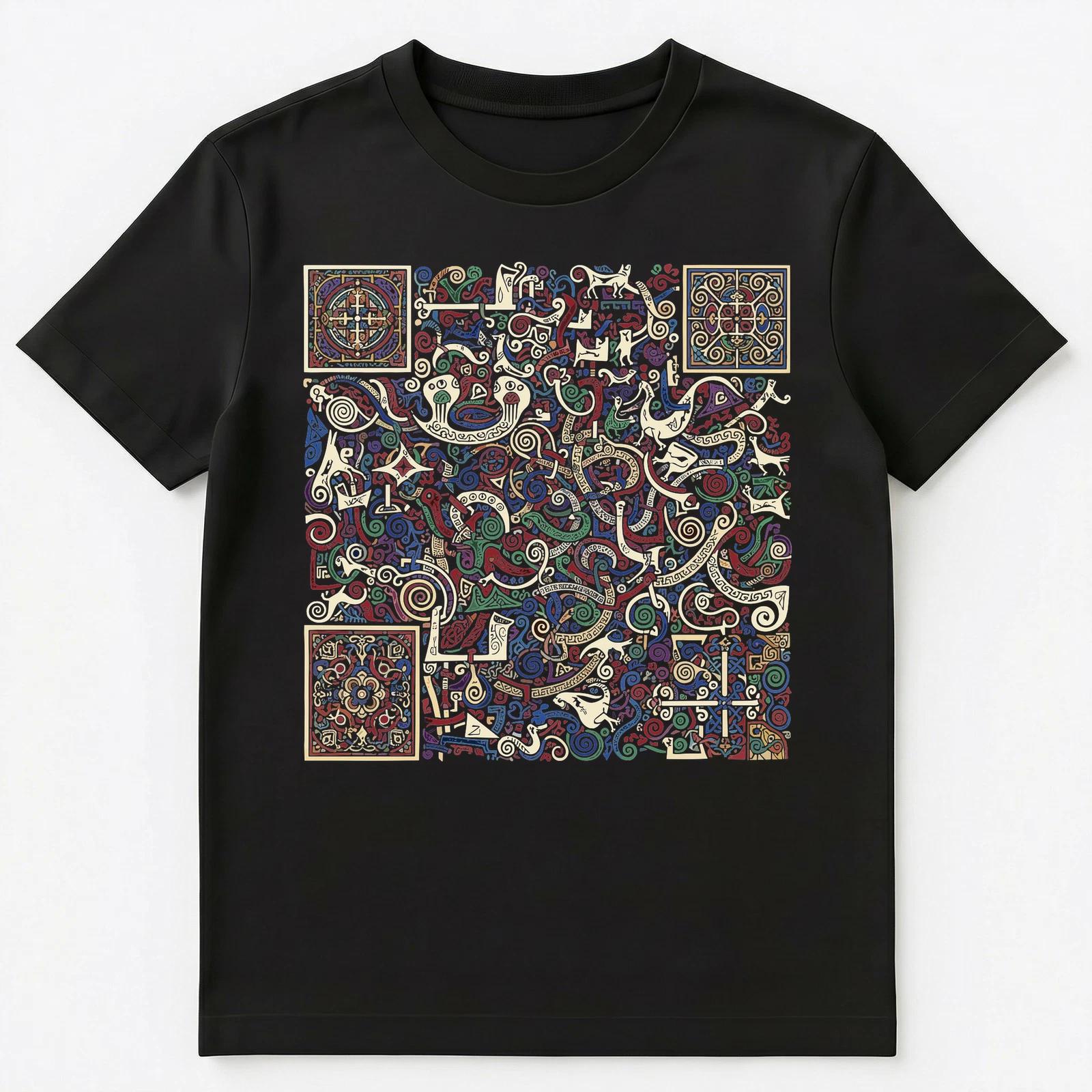 History Enthusiast Ancient Celtic Art Interlace Qr Code Unisex T-Shirt S