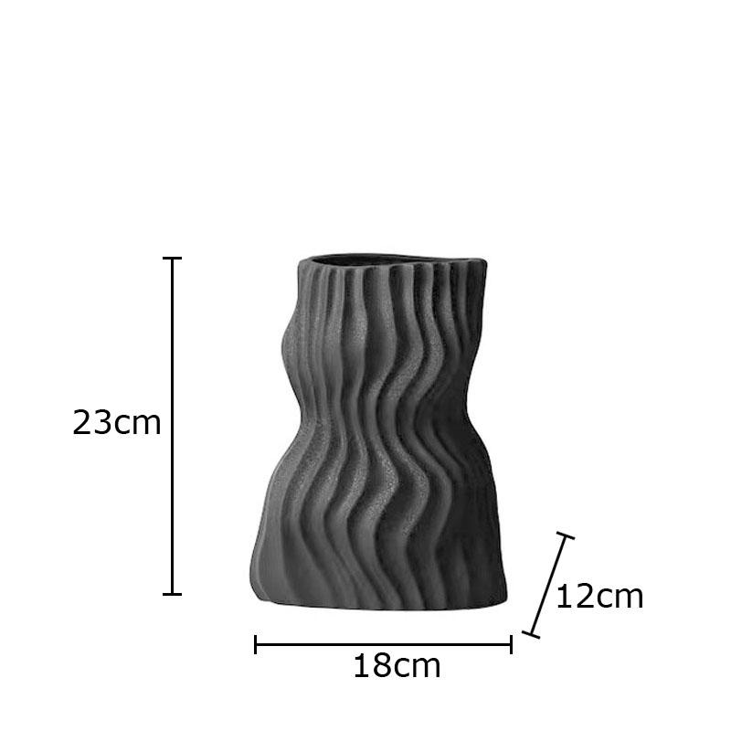 Wavy Stripes Wrinkle Vase Flower Pots Desk Decoration Flower Arrangement Modern Resin Crafts Floral Vases Room Aesthetic Decor