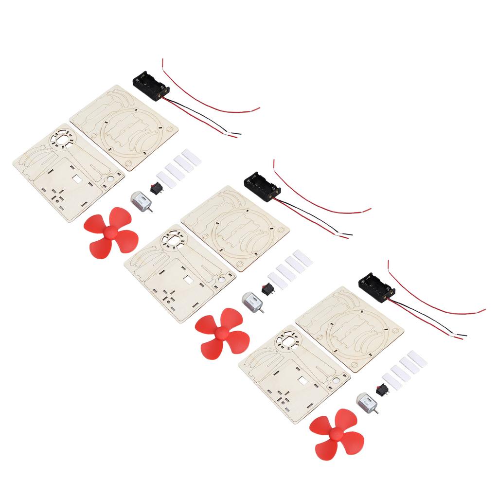 DIY Wooden Electric Fan Interesting Educational Electric Fan Model Kit for Children