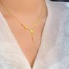 Elegant French Gold Butterfly Tassel Necklace - Versatile Light Luxury Clavicle Chain for Women