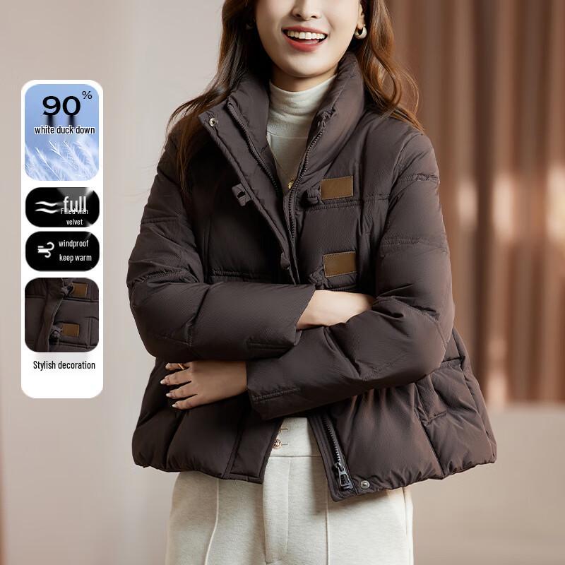 

JIANHU Women s Mid-Aged Winter Stand Collar Down Jacket L