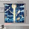2pcs, plane printing Minimalist Curtains Watercolor Whale Polyester (without rod) Outdoor Decorations Ldeal for Bedroom &