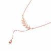 Rose Gold Plated Fashion Maple Leaf Purple Gold Classic Color Gold Clavicle Necklace