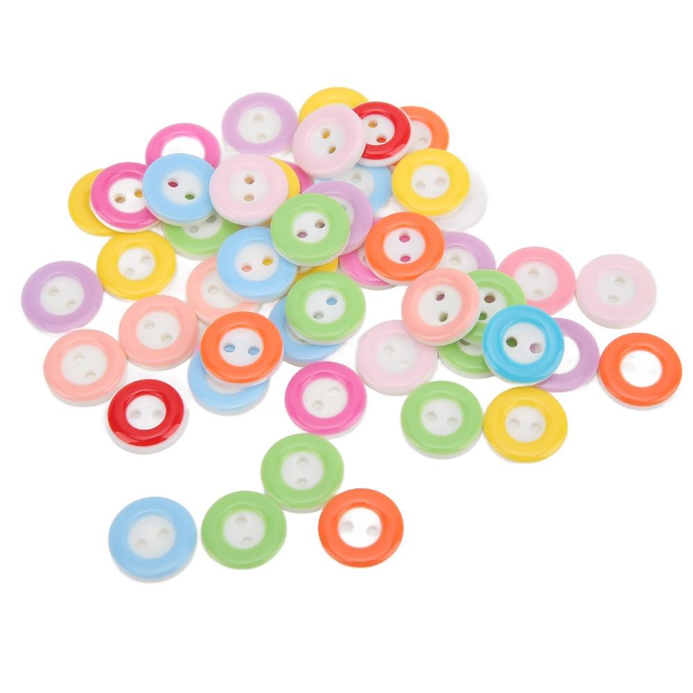 200pcs Easy-Fix Design Sewing Buttons 2 Holes Plastic Buttons Craft Buttons For Sewing Craft