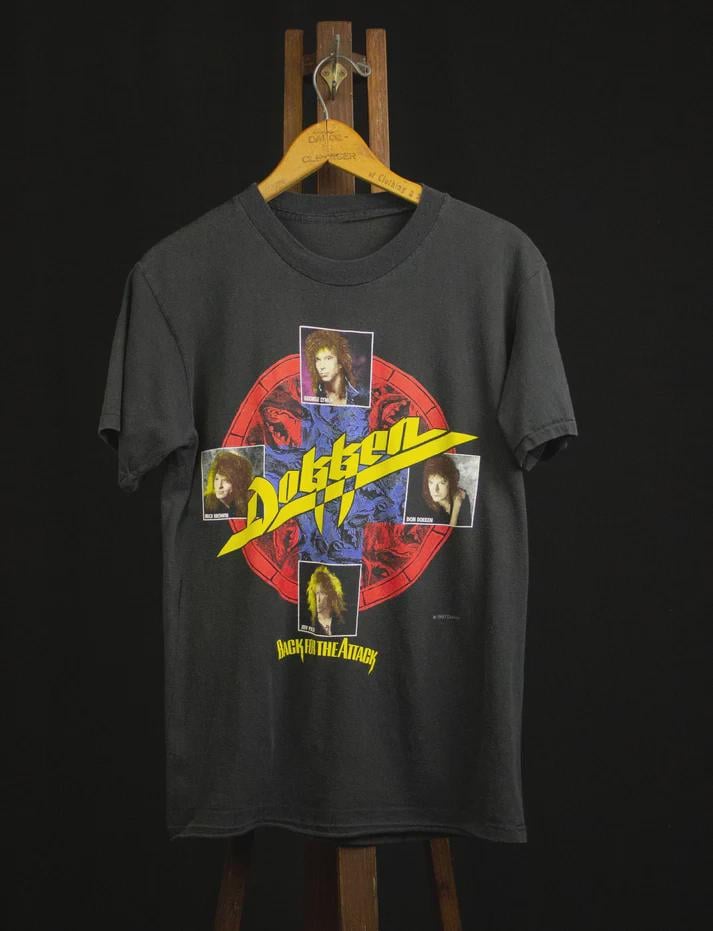 Vintage Graphic Dokken ''Back For The Attack'' T-shirt Unisex Size S-4XL