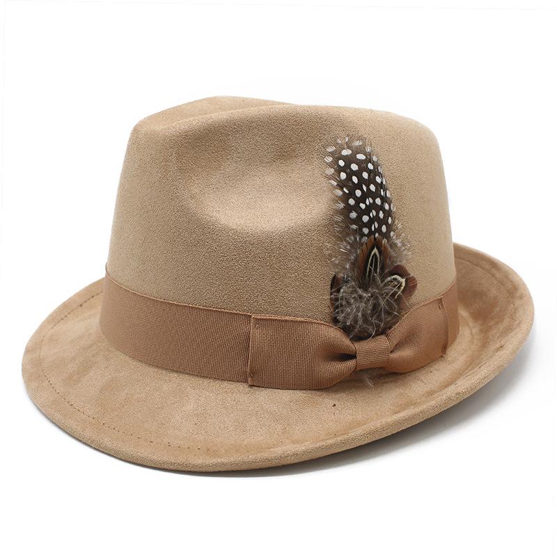 New suede top hat autumn and winter felt hat gentleman's small brim simple classic western cowboy hat jazz hat