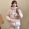 Winter Black Versatile Down Cotton Clothes, Short Hooded Loose Thickened Warm Bread Clothes Jacket