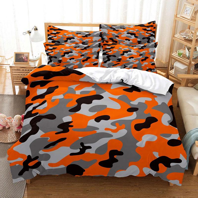 Camouflage Quilt Duvet Cover Set Full Size King Queen 3D Bedding Sets Pillowcase Linen Leopard Double Single Bed 220x240 200x200
