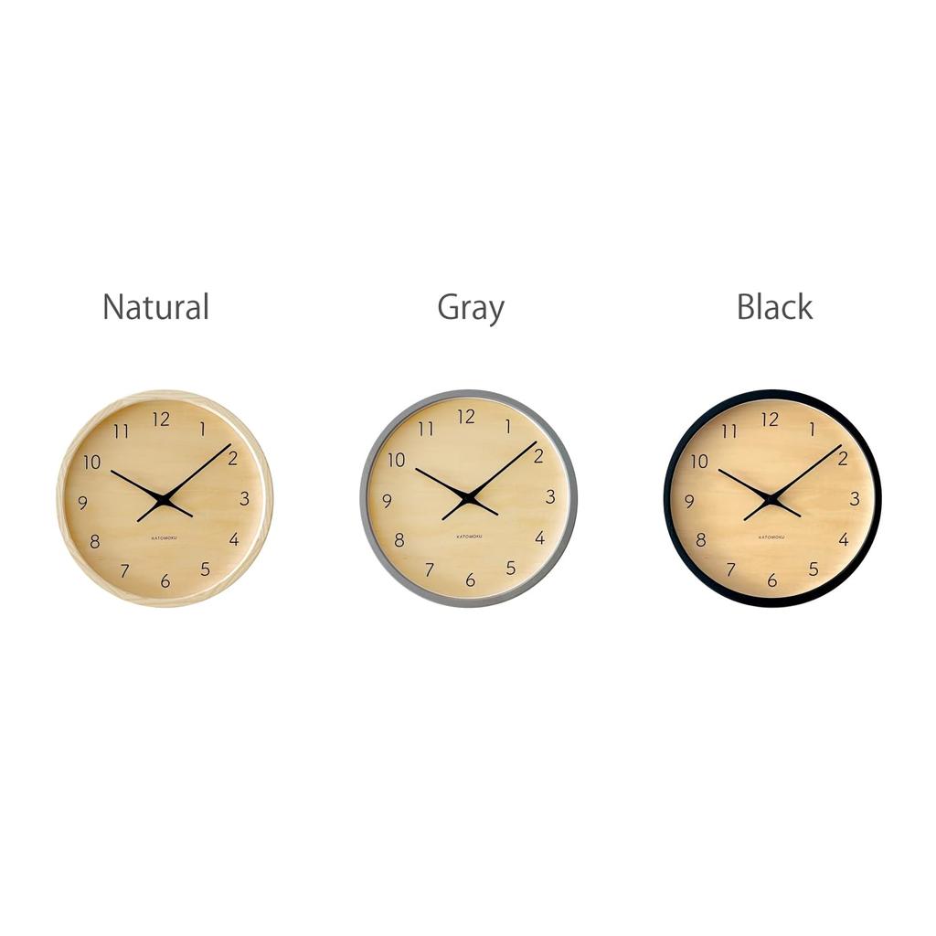 KATOMOKU Muku Clock 7, Natural Cypress Dial, km-83NARC, Wall Clock, Sweep Movement, 30.0cm Diameter (Radio-Controlled Clock)