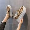 2025 Taglia 34-39 Donna Mocassini Casual Scarpe Piatte Stampa Leopardo Vera Pelle Platform Estivi Slip-On Morbidi Tacco Medio Quotidiano
