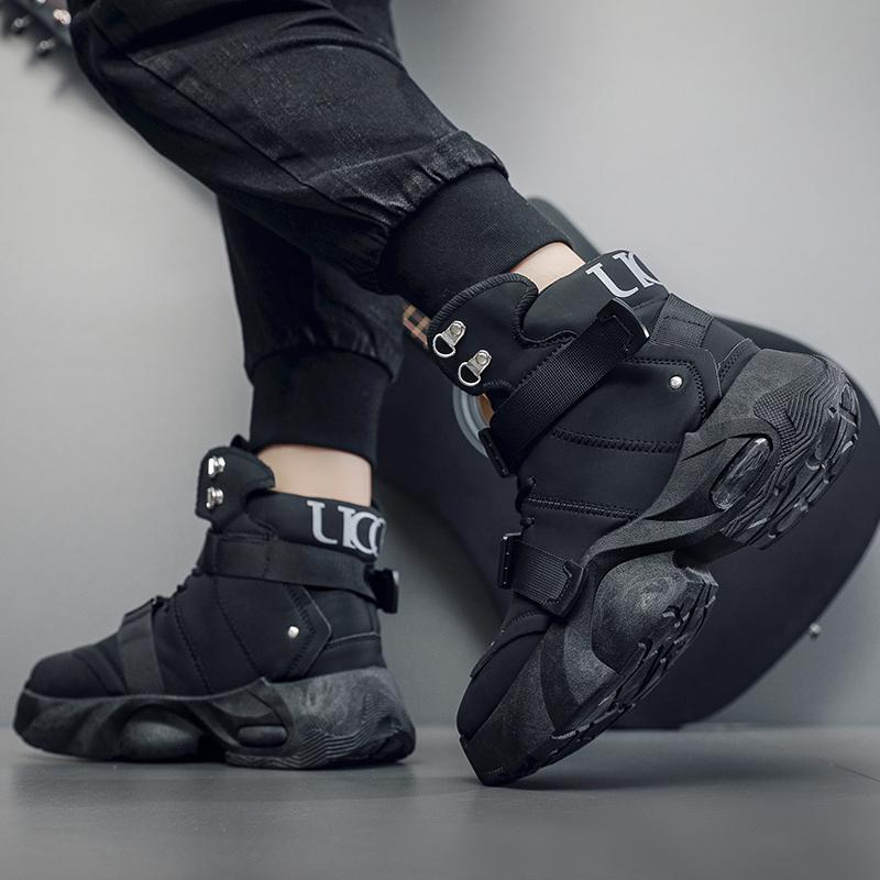 Men's casual sneakers four seasons new soft-sole high-top outdoor speed running shoes breathable Thick sole walking sports shoes