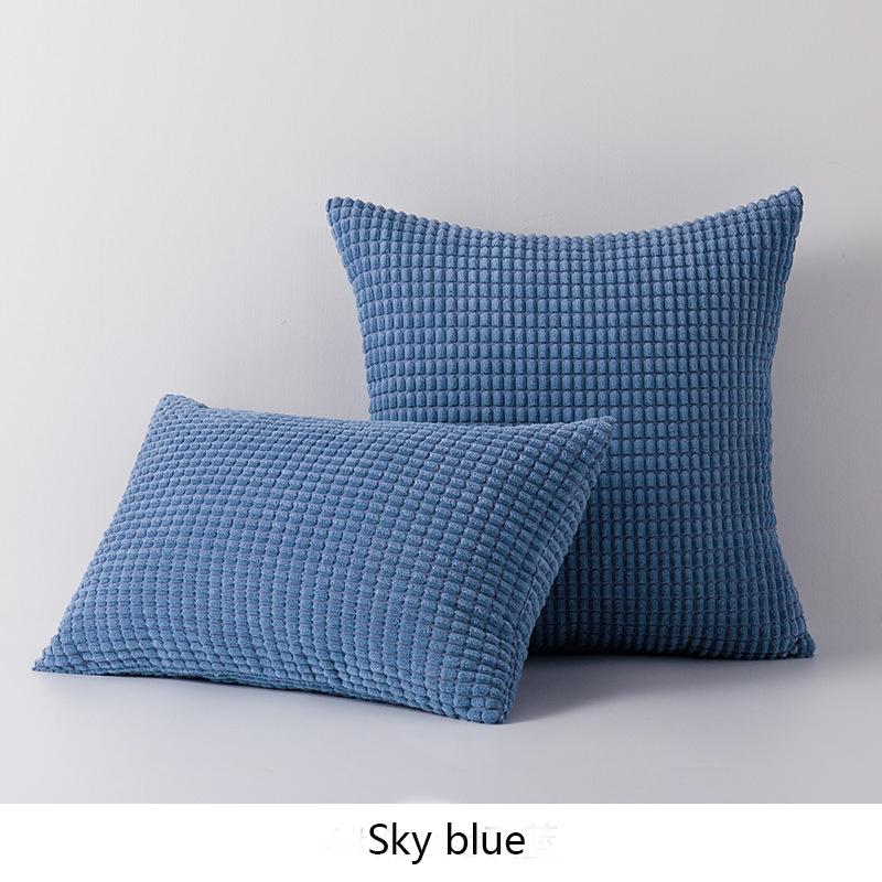 10 Colors Cushion Stripe Large Grain Sofa Pillow Cover Modern Simple Square Corn Corduroy Pillow Cover