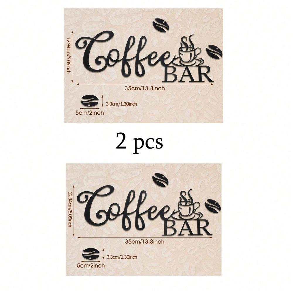 Vintage Metal Coffee Bar Sign, Rustic Wall Decor for Home Kitchen Coffee Shop Restaurant, Hanging Plaque for Cafe Porch Study Room