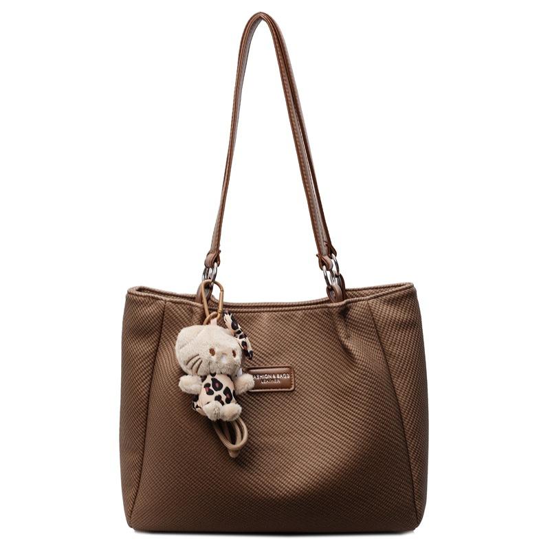 

Large capacity sexy new commuter summer shoulder bag women s niche bag women s bucket bag Without pendant коричневый