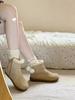 Snow Boots Women's Winter 2025 New Mori Retro Velvet Warm Cotton Shoes Flat Bottom Ugly Cute Fluffy Cotton Short Boots