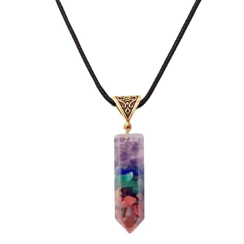 European American Fashion Colorful Natural Stone Gem Crystal Necklace for Women Wedding Jewelry