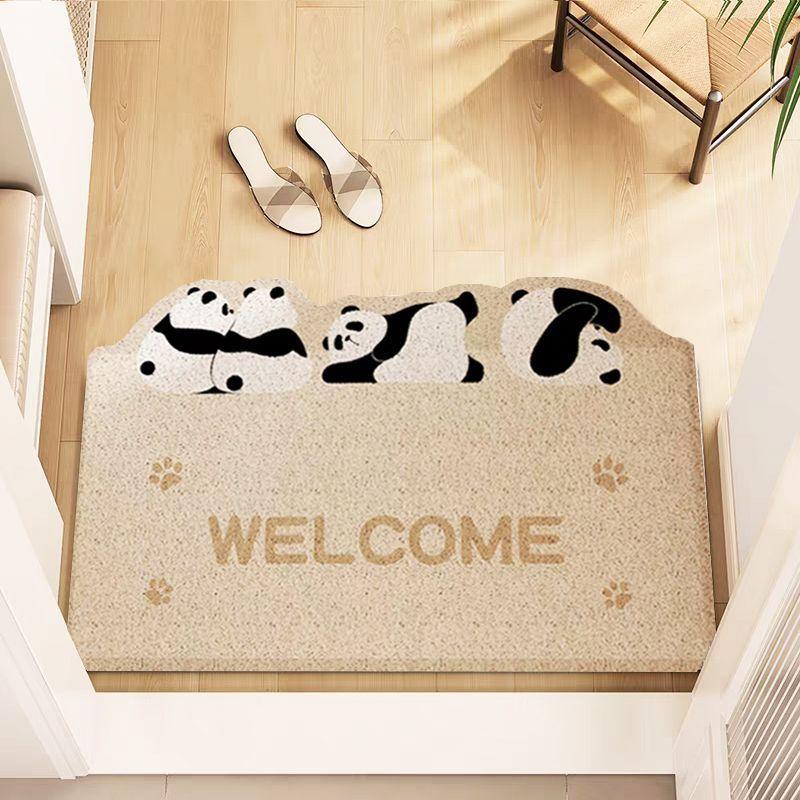 Cartoon Silk Circle Floor Mat, Porch Scraping Mud And Soil Entry Door Floor Mat, Household Can Be Cut, Dirt-Resistant And Easy To Take Care Of,