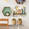 Self-adhesive Wall Stickers Cute Little Animals Sitting On Branches for Kids Room Bedroom Home Decor