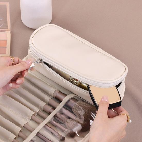 Kosmetiktasche faltbar große Kapazität Kosmetikpinsel Lippenstift Augenbrauenstift Halter tragbar