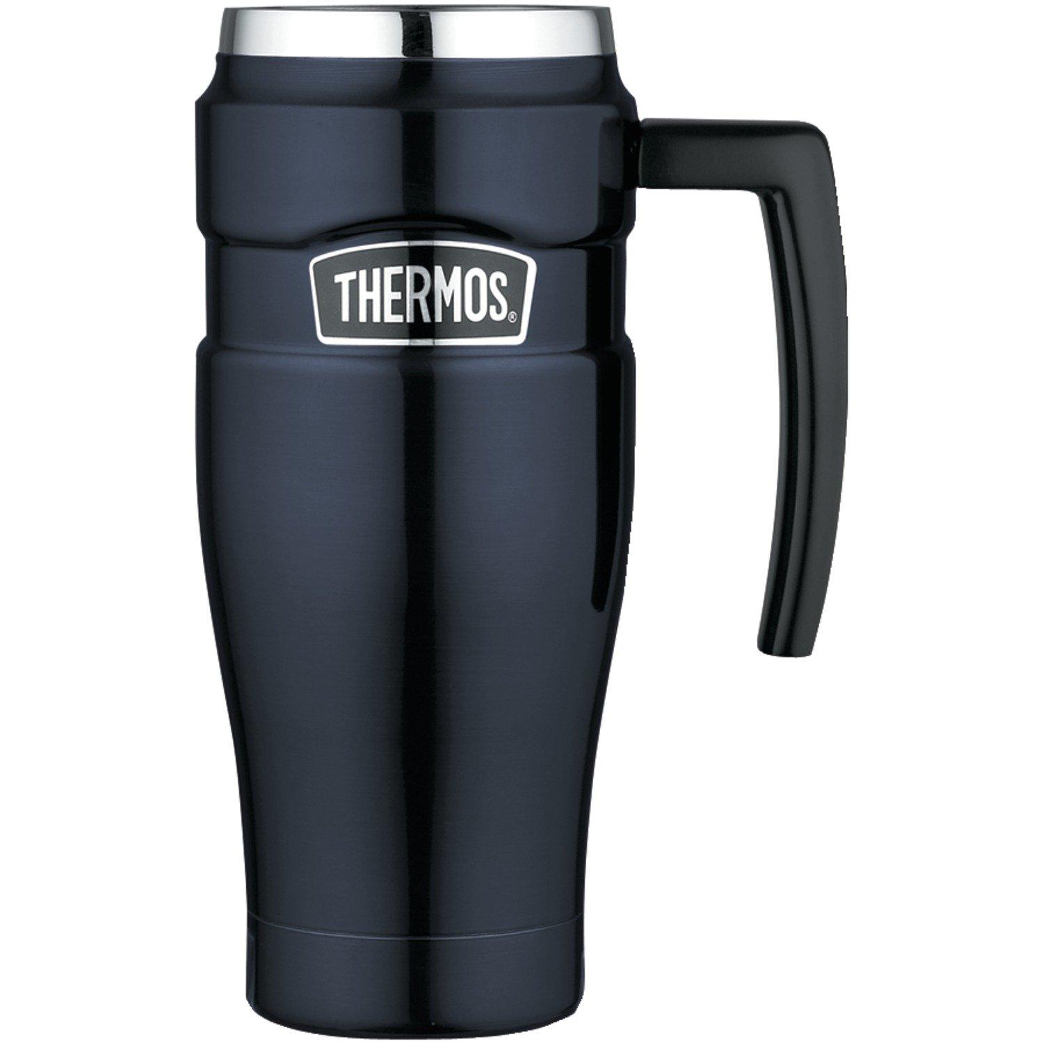 

Thermos Stainless Steel King Travel Mug with Handle, 473ml, 16 oz, Blue (SK1000MBTRI4)