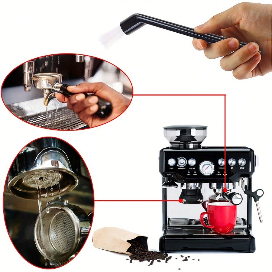 1Pcs Portable & Reusable Coffee Machine Cleaning Brush With Soft Bristles - Manual Espresso Grinder & Brewing Head Tool