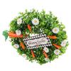 Easter Wreath Decoration Artificial Spring Wreath with White Daisy Carrots Green Leaves for Home Wall Farmhouse Holiday