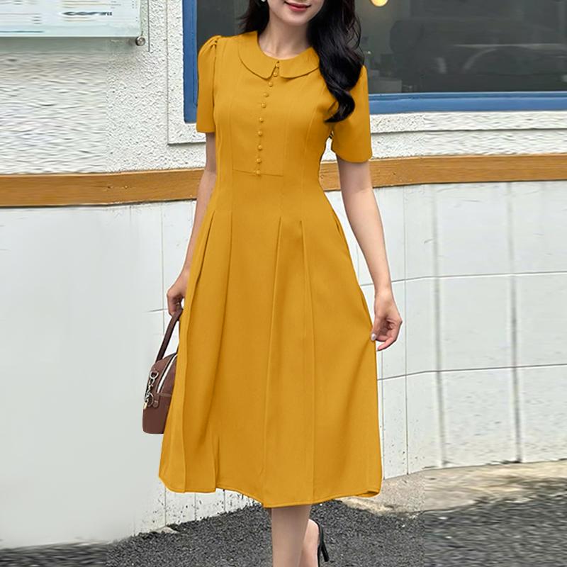 

ZANZEA Женское повседневное летнее платье с коротким рукавом 3XL жёлтый