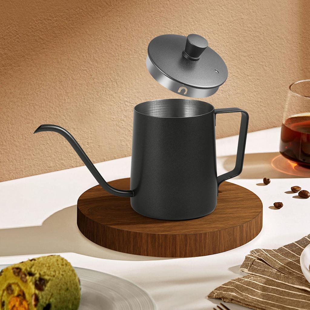 350ml PTFE Coffee Kettle with Lid 304 Stainless Steel Pour Over Coffee Pot for