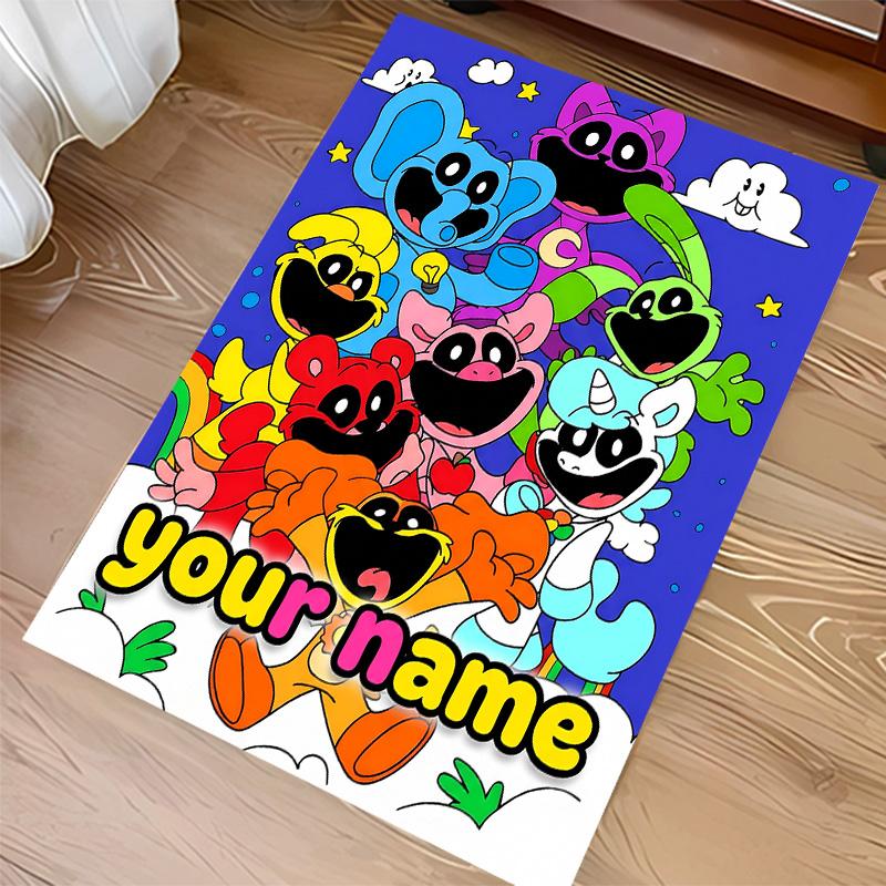 Custom personalization Smiling Critters Print Area Rug - Soft, Washable Non-Slip Indoor Mat,Living Room,Home&Office Decorative Rug