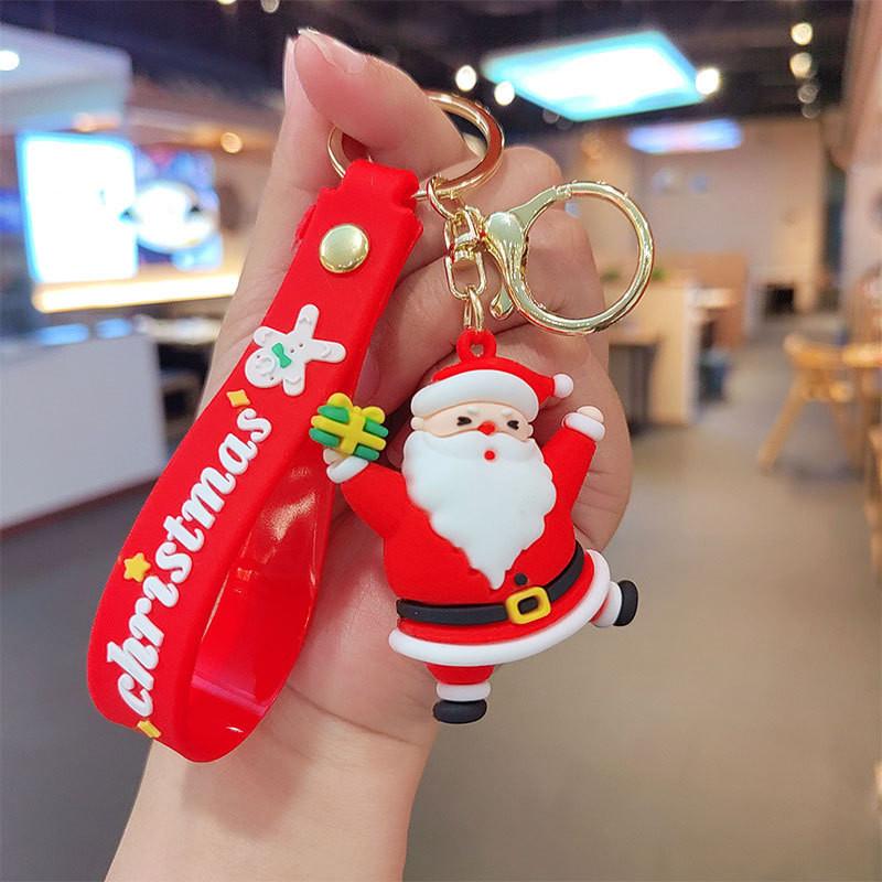 Adorable Cartoon Silicone Keychain Trinket Cute Cat Wolf Keyring For Gifting