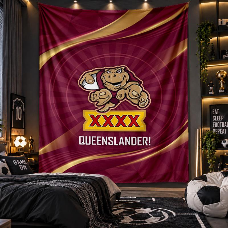 Duvara Asılan Goblen Queensland Maroons Baskılı Kumaş Salon Yatak Odası Ev Dekorasyonu İçin