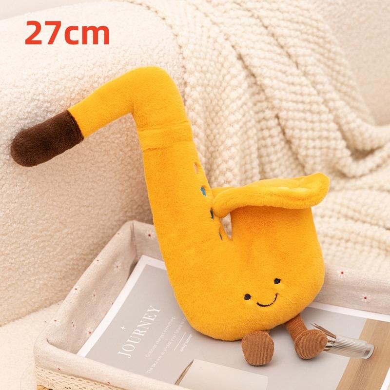Lovely Instrument Combination Plush Saxophone Guitar Doll Guzheng Toy Piano Soft Pillow Gift For Children