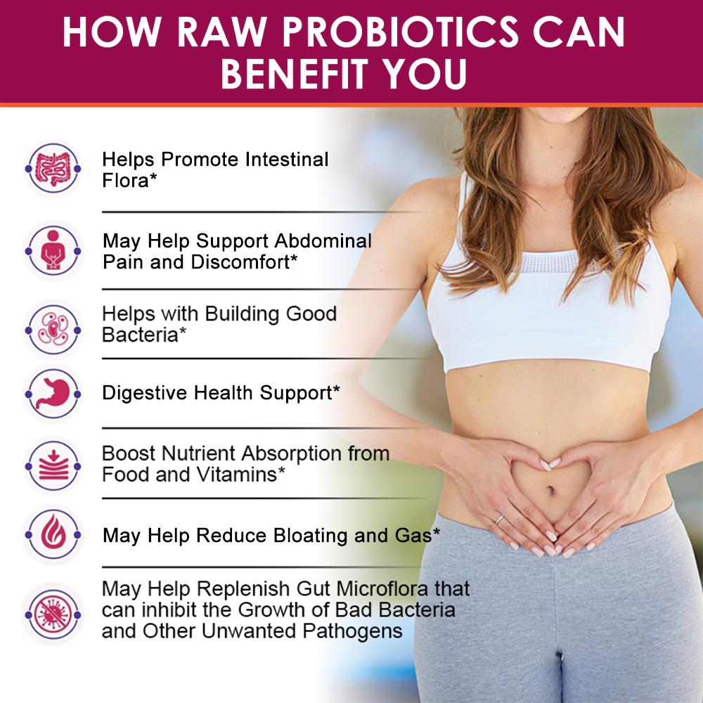 Prebiotic Probiotic Postbiotic Digestive Enzyme Complex Capsules, 120 Vegetable Capsules Dietary Supplement