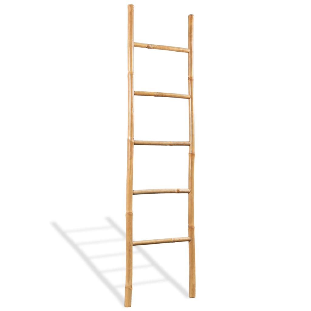 vidaXL Handtuchleiter mit 5 Sprossen Bambus 150 cm braun