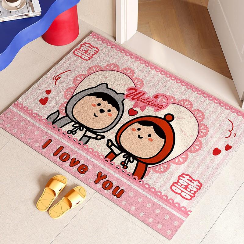 Wedding Entrance Mat PVC Coil Doormat New Home Entryway Shoe Scraper Customizable Size