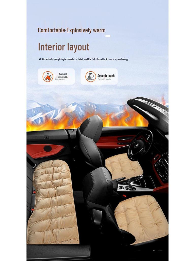 Velvet Car Lumbar Support Cushion Set: Thickened, Warm & Comfortable for Autumn/Winter