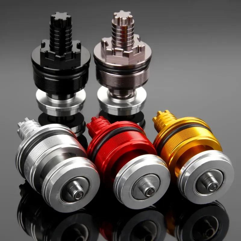 2Pcs 41mm Motorcycle CNC Aluminum Front Shock Absorber Screw Fork Cover Cap Preload Adjuster Bolts for Yamaha YZF R3 R25 2013-16