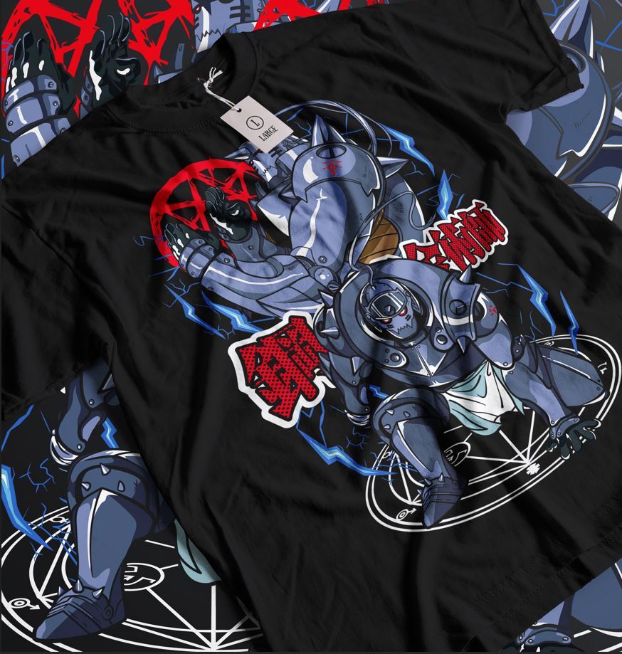 

Fullmetal Alchemist T-shirt FMA Brotherhood Edward Elric Alphonse Elric Shirt M