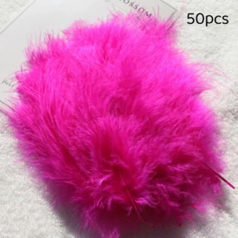 50Pcs Premium Soft Turkey Marabou Feathers Fluffy Craft Feathers for Kids Art Project Birthday Party Decor