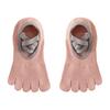 1 Pair Yoga 5-Toe Socks with Non-slip Gripper Breathable Mid-calf Socks Summer Women Ballet Dance Pilates Cotton Toe Crew