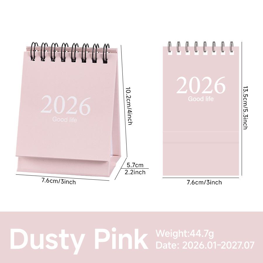 2026 Morandi Color Mini Desk Calendar, Desktop Planning Calendar Memo Message Small Ornament